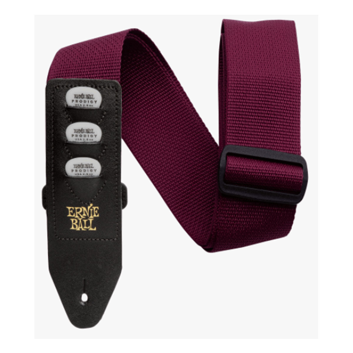 Ernie Ball 4688 Polypro Guitar Strap Burgundy w/ Pickholder