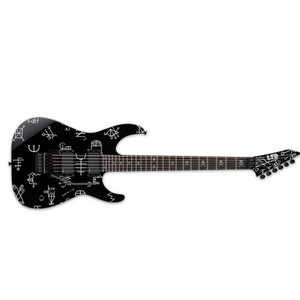 ESP LTD KH DEMONOLOGY Kirk Hammett Signature Electric Guitar Black Graphic w/ EMGs & Floyd Rose