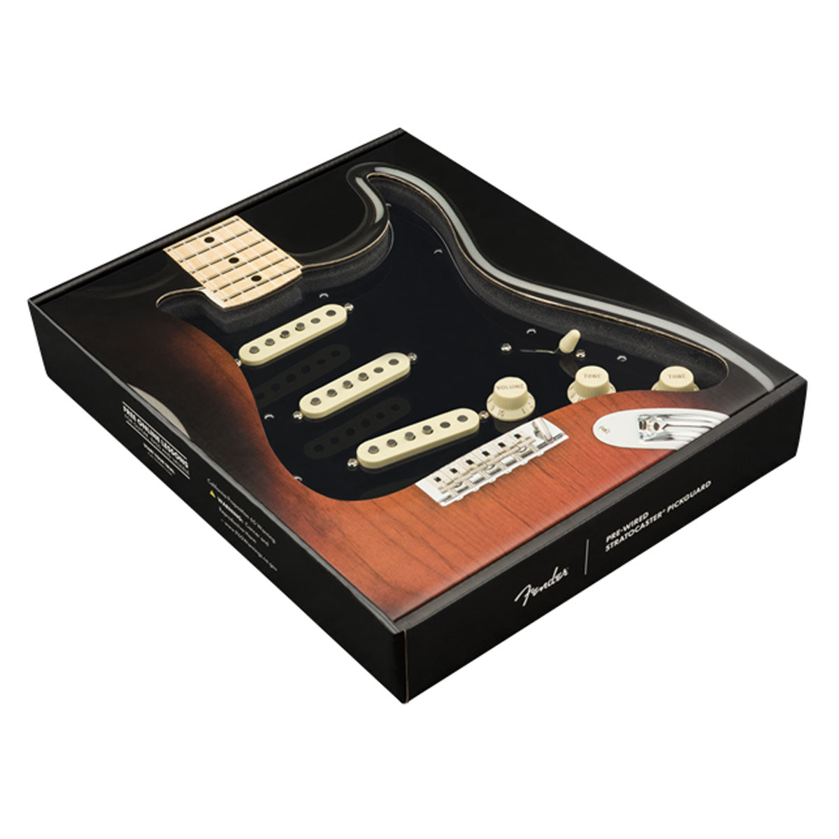 Fender Pre-Wired Strat Pickguard, Tex-Mex SSS, Black 11 Hole PG - 0992343506