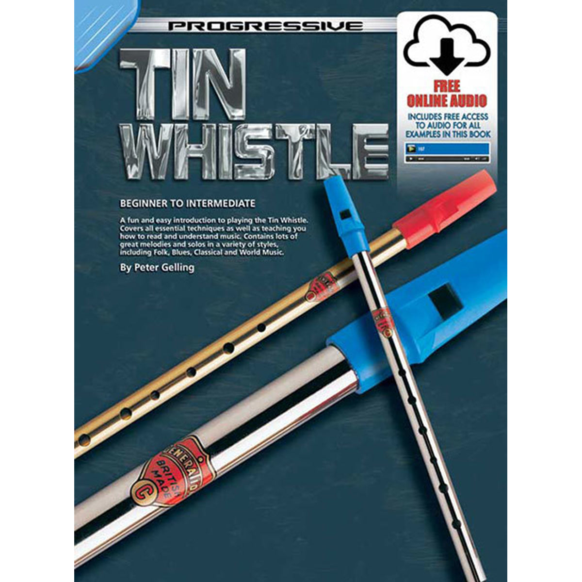 Progressive Books 69262 Progressive Tin Whistle Book & Online Media