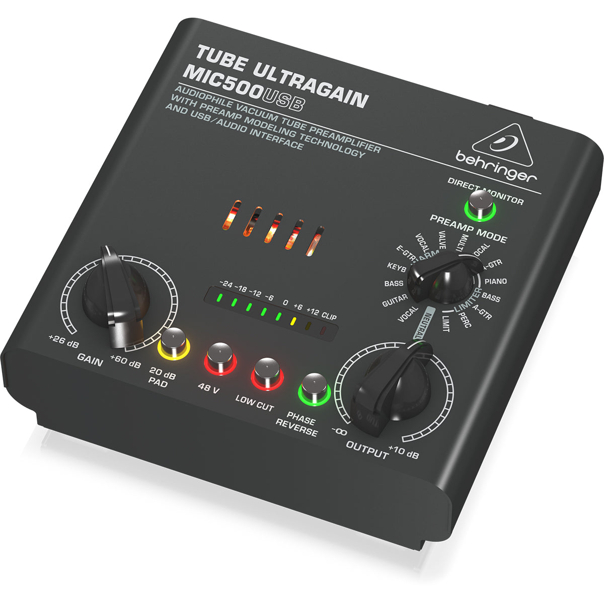 Behringer Tube Ultragain MIC500USB Preamp w/ USB Audio Interface