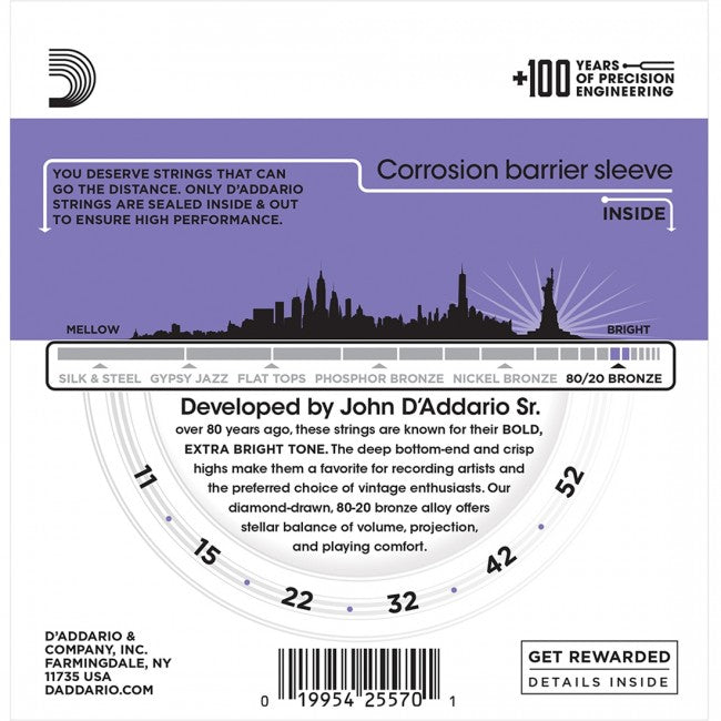 D'Addario EJ13-3D Acoustic Strings