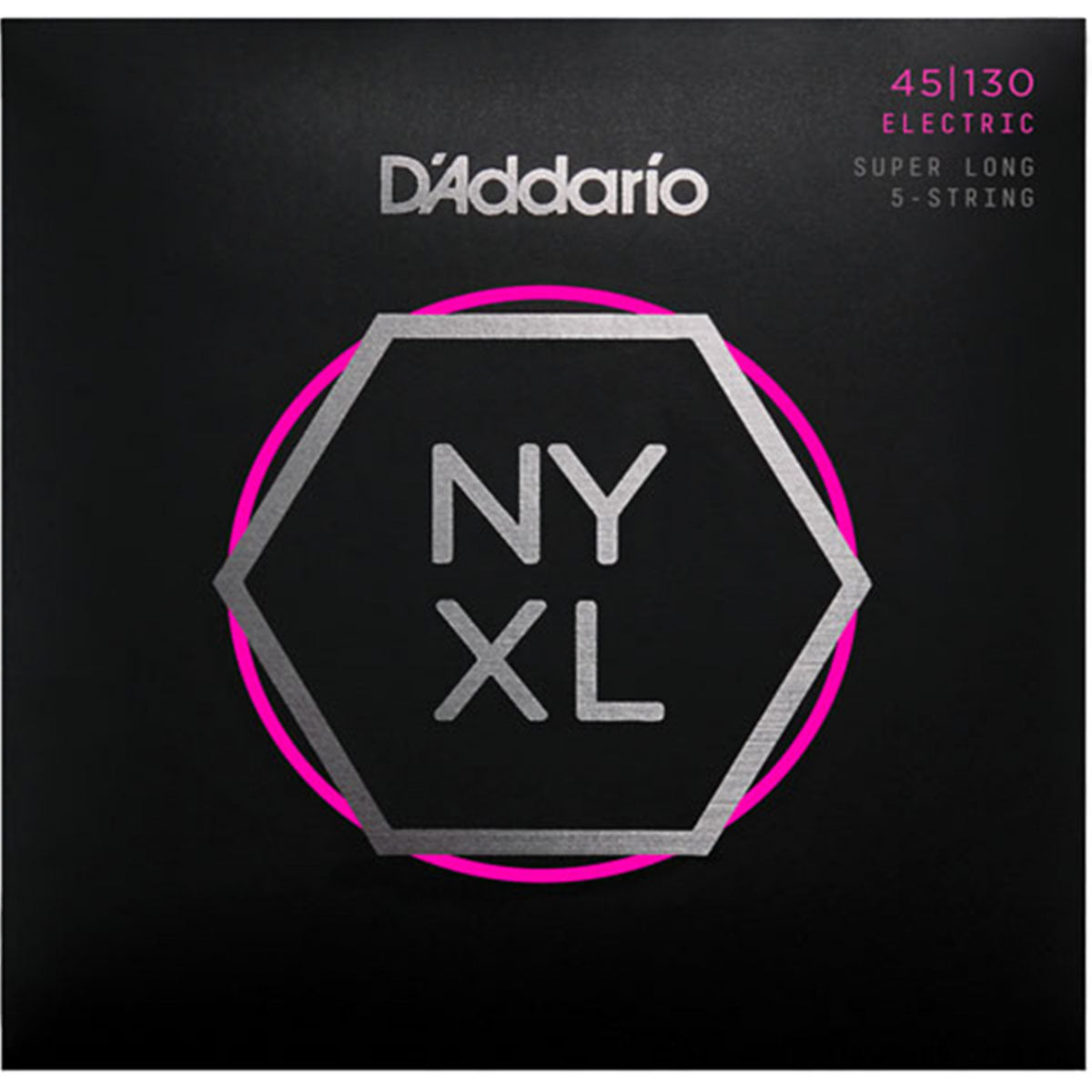 D'Addario NYXL45130SL Bass Guitar Strings 5-Str Nickel Wound Super Long Scale 45-130 Reulgar Light