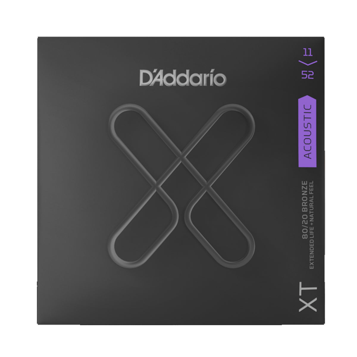 D'Addario XTABR1152 Acoustic Guitar Strings XT 80/20 Bronze 11-52 Custom Light