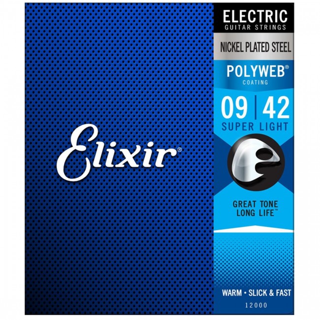 Elixir 12000 Electric Guitar Strings Polyweb Super Light 