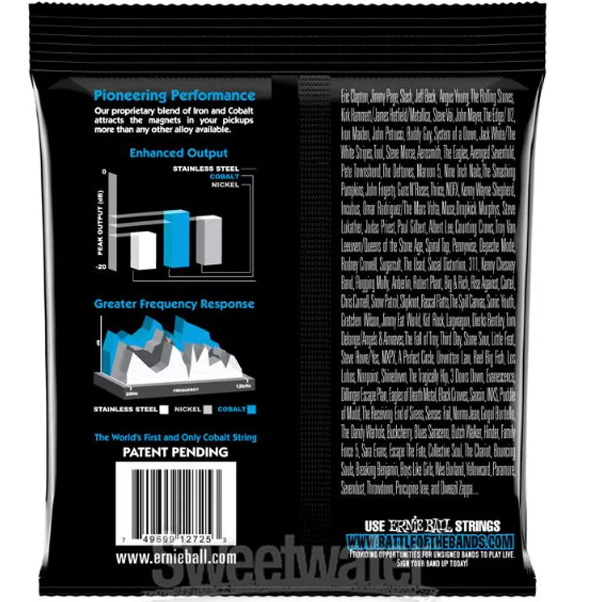 Ernie Ball 2725 Cobalt Electric Guitar Strings Extra Slinky 8-38