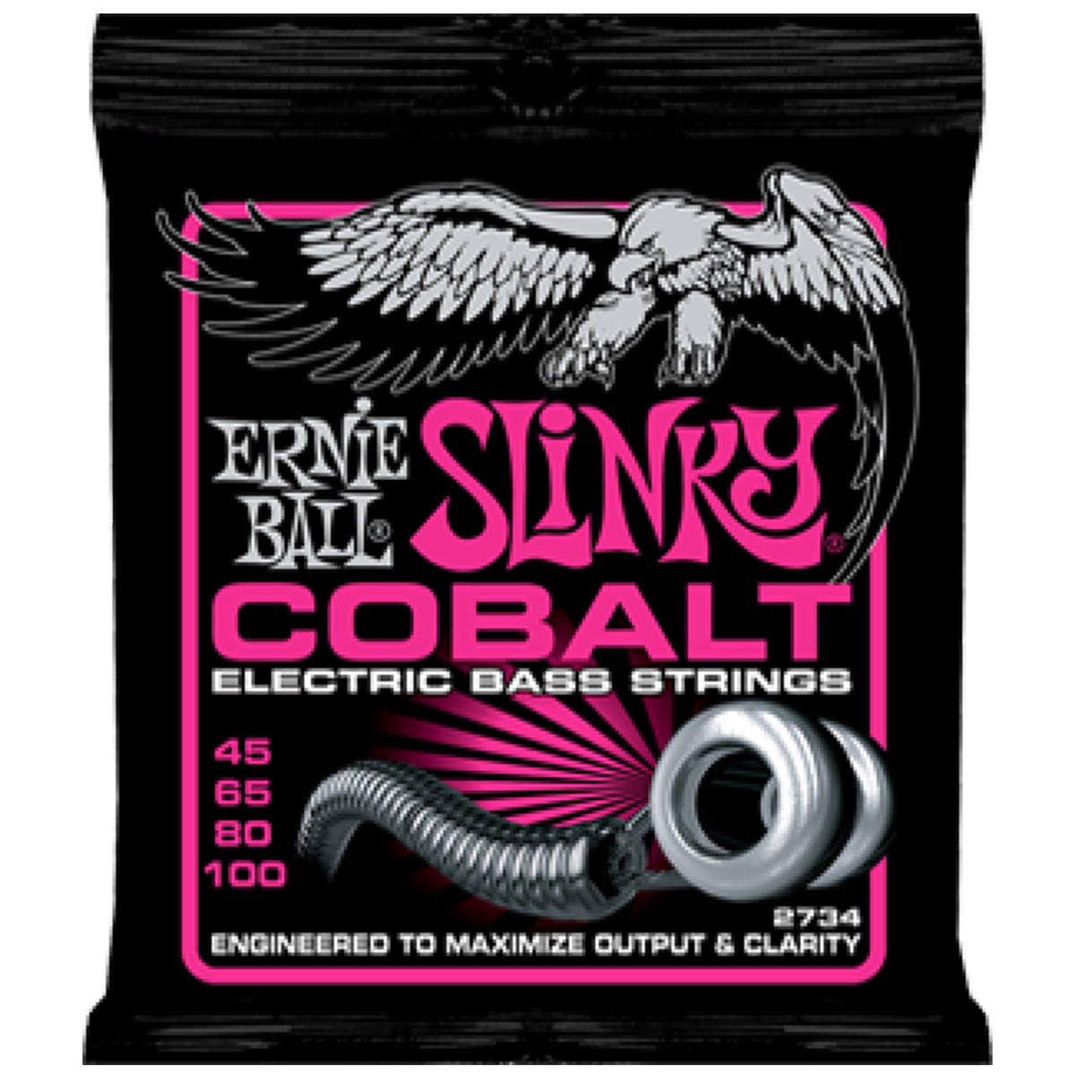 Ernie Ball 2734 Cobalt Bass Guitar Strings Super Slinky 45-100