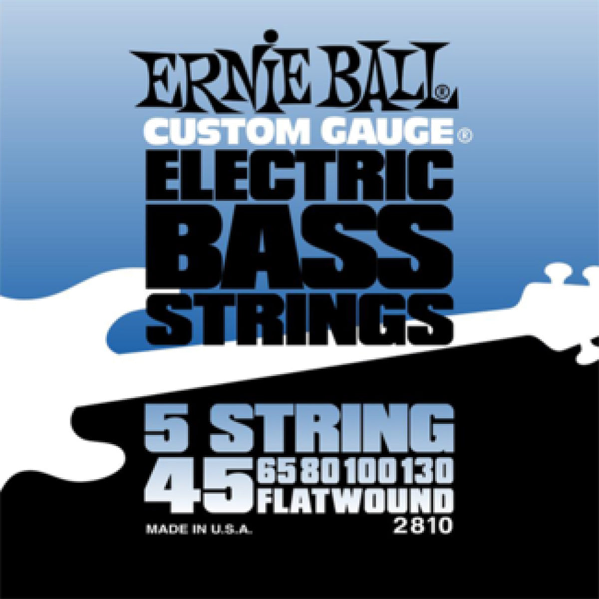 Ernie Ball 2810 Bass Guitar Strings 5-String Flatwound 45-130