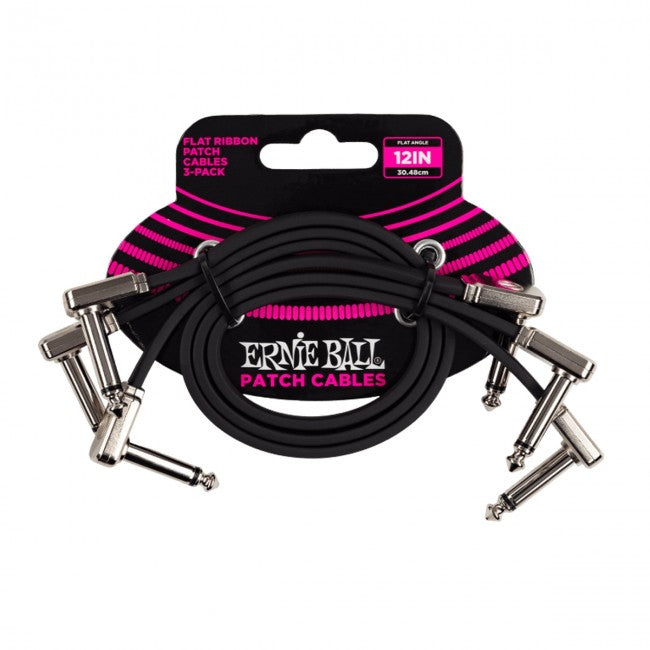 Ernie Ball 6222 3 x 1ft (60cm) Flat Ribbon Patch Cable Lead