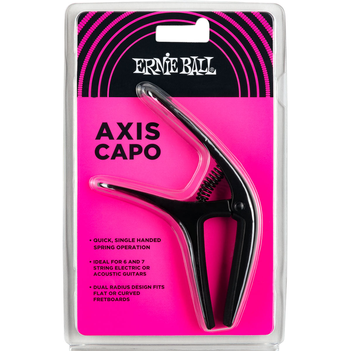 Ernie Ball 9600 Axis Universal Guitar Capo Black Electric & Acoustic
