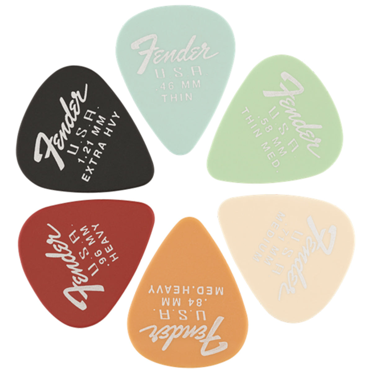 Fender 351 Dura-Tone Derlin Guitar Picks 12-Pack 1.21 Black - 1987351950