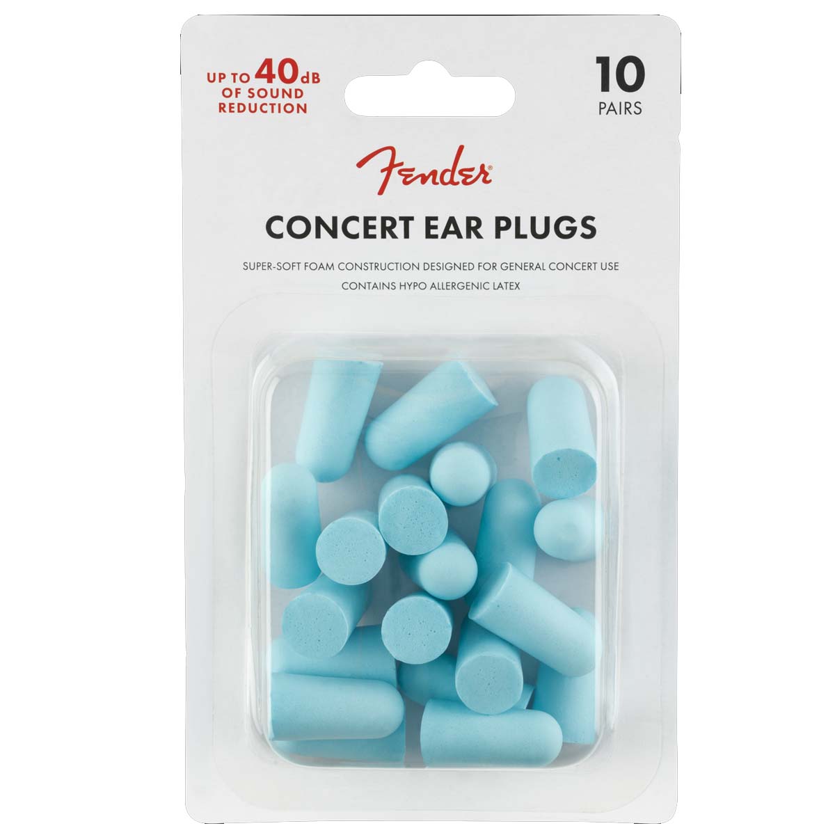 Fender Concert Ear Plugs Daphne Blue (10 Pairs) - 0990541004