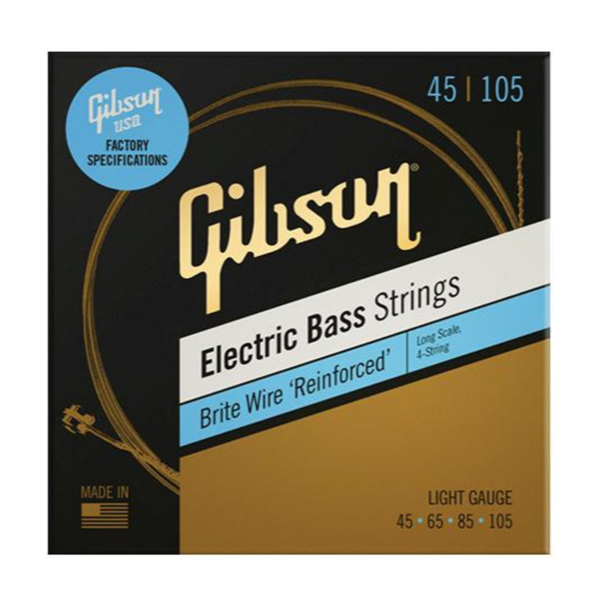 Gibson Brite Wire Bass Guitar Strings 5-Str Long Scale Light 45-105 - SBG5-LSL