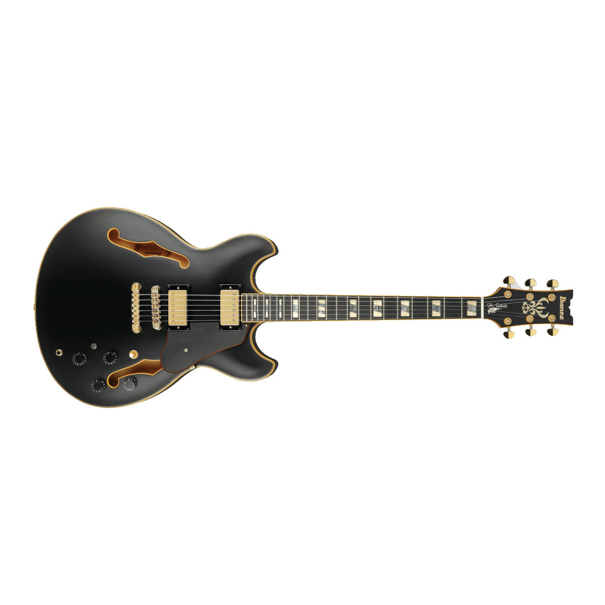 Ibanez JSM20 John Schofield Signature Electric Guitar Hollow Body Black Low Gloss w/ Case - JSM20BKL