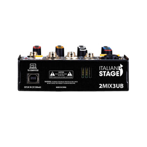 Italian Stage 2MIX3UB USB Stereo Mixer w/ Bluetooth