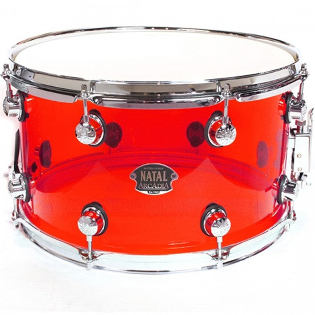 Natal Arcadia Acrylic Snare Drum Red 14x8