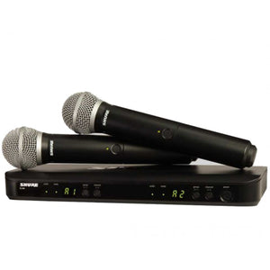 Shure BLX Dual Wireless Microphone System 2x PG58 Handheld Vocal Mic – BLX288P58 - M17 (662-686MHz)