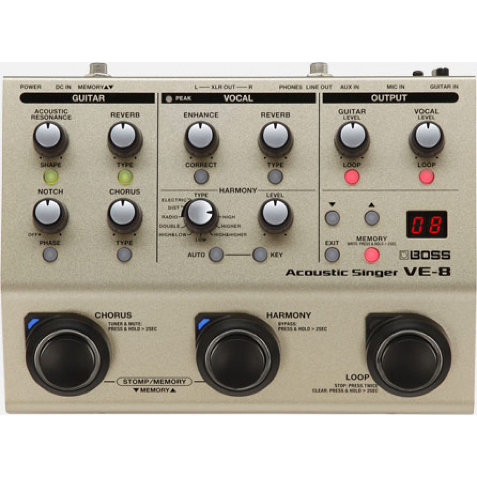 Boss VE-8 Acoustic Singer Effects Pedal VE8