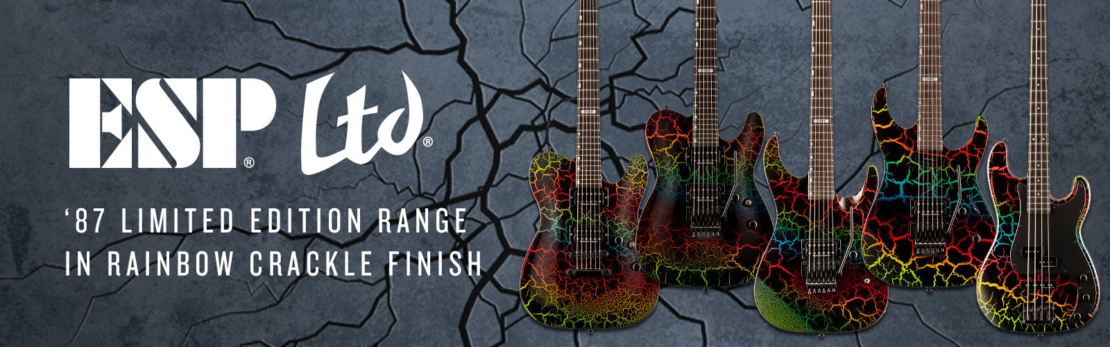 ESP LTD Limited Edition Rainbow Crackle '87 Models