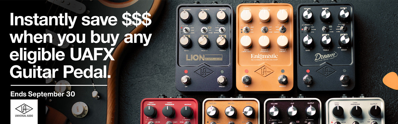 Save $$$ on Select Universal Audio UAFX Pedals