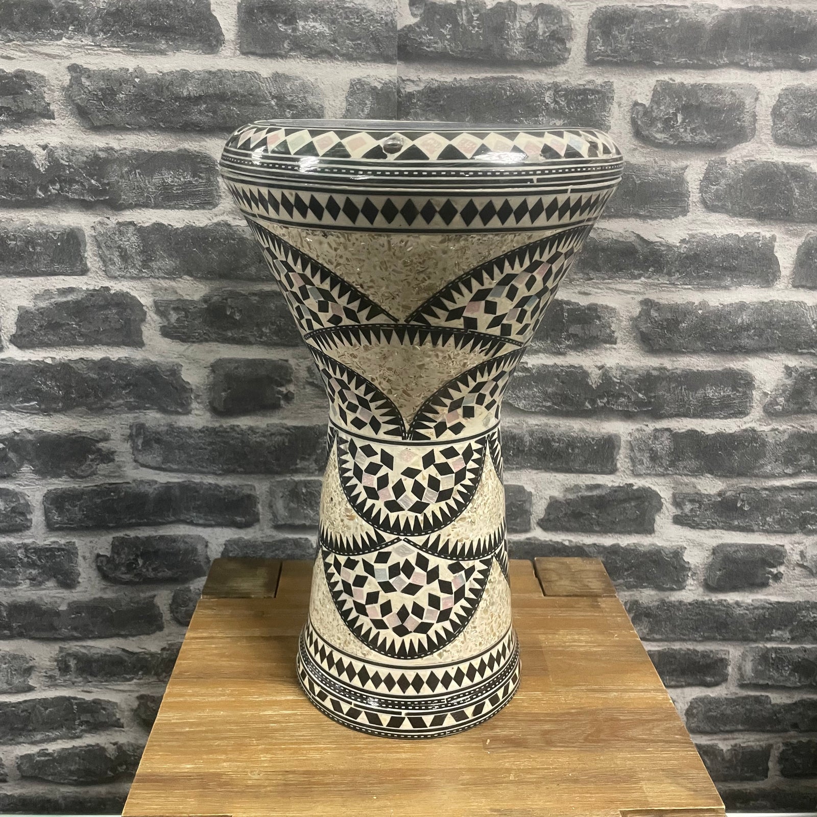 Lebanese Darbuka Ceramic Style Drum 17inch x 9 inch w/ Bag - Made in Egypt