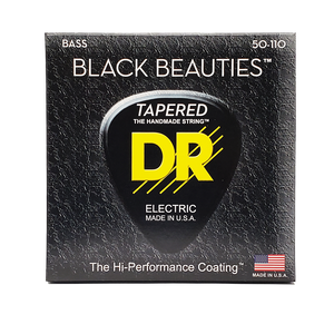 DR BLACK BEAUTIES BKBT-50 Black Colored Bass Guitar Strings: Heavy 50-110 Tapered