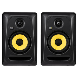 2 x KRK Classic 5 Studio Monitor Pack w/ Leads & Iso Pads