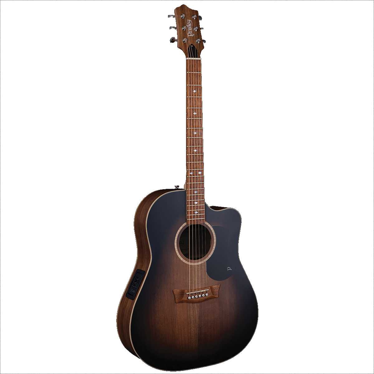 Pratley Premier Dreadnought Acoustic Guitar All Solid Blackwood Vintage Black Burst Top w/ Cutaway & Pickup