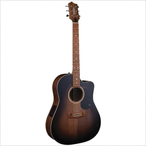 Pratley Premier Dreadnought Acoustic Guitar All Solid Blackwood Vintage Black Burst Top w/ Cutaway & Pickup