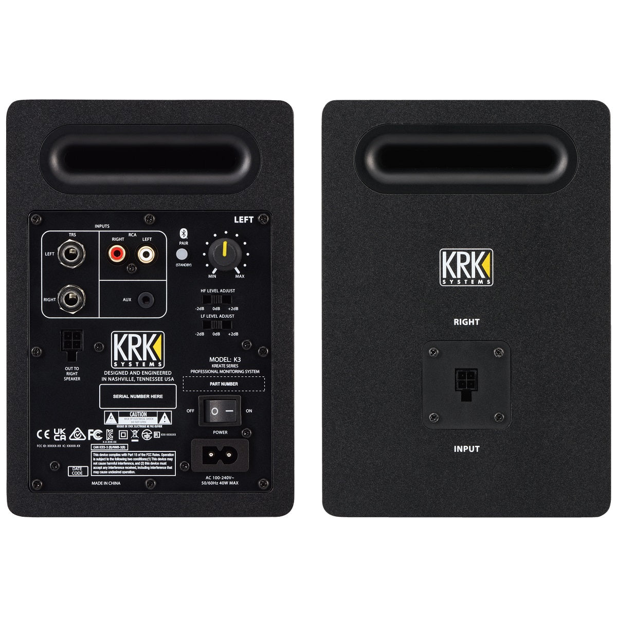 2 x KRK Kreate K3 Powered Nearfield Studio Monitors (Pair)