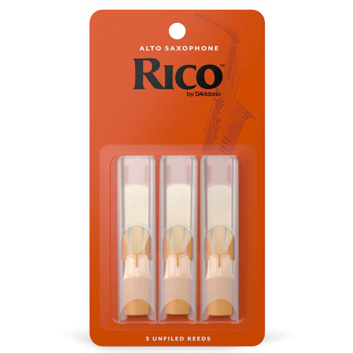 3 Pack of Rico Alto Saxophone Reed Size 2.0 Replacement Reeds - RJA0320