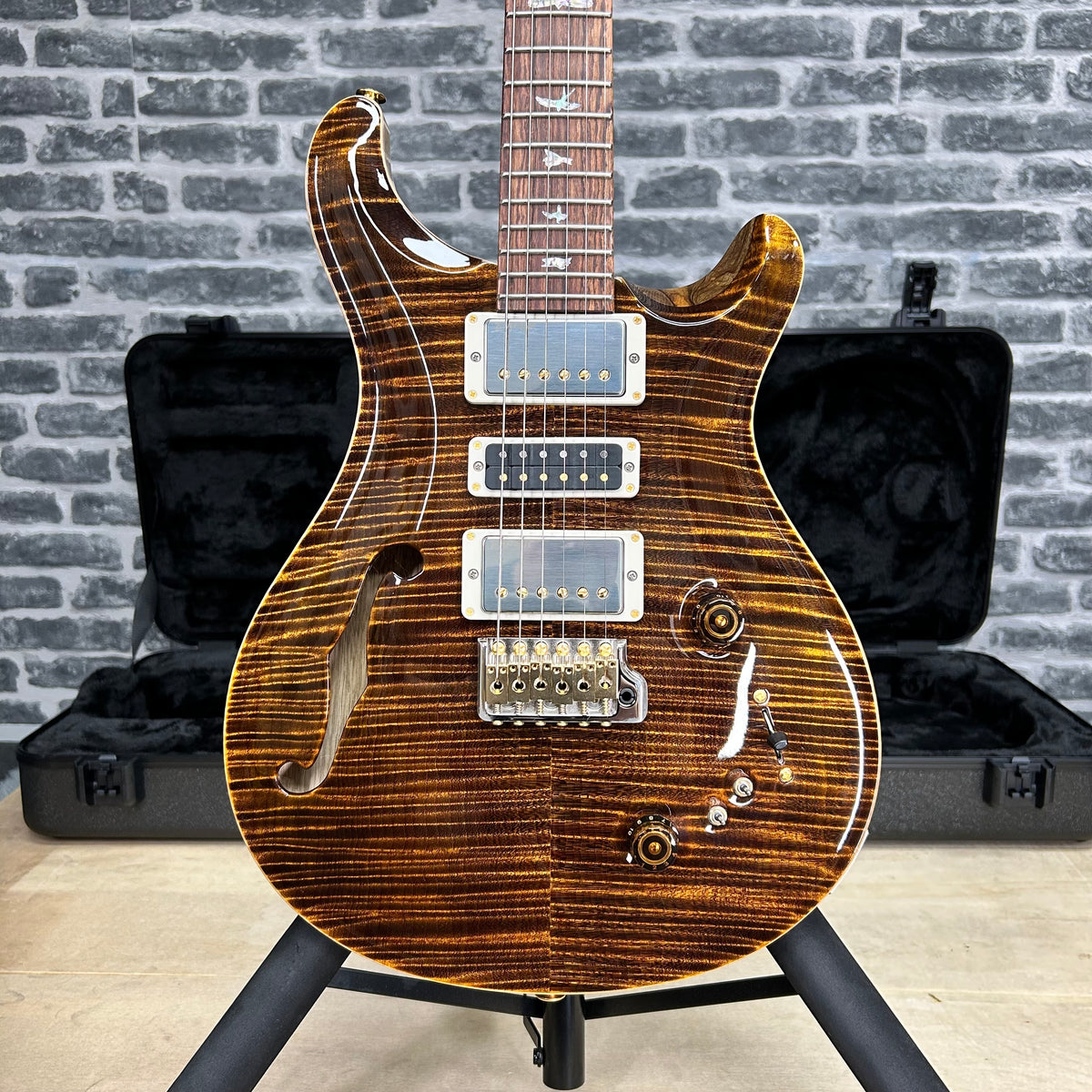 PRS Paul Reed Smith 40th Anniversary Special Semi Hollow Limited Edition Electric Guitar Yellow Tiger