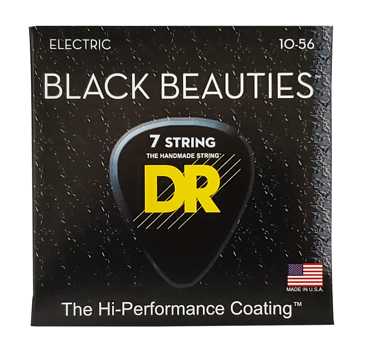 DR BLACK BEAUTIES BKE7-10 BLACK Colored Electric Guitar Strings: 7-String Medium 10-56