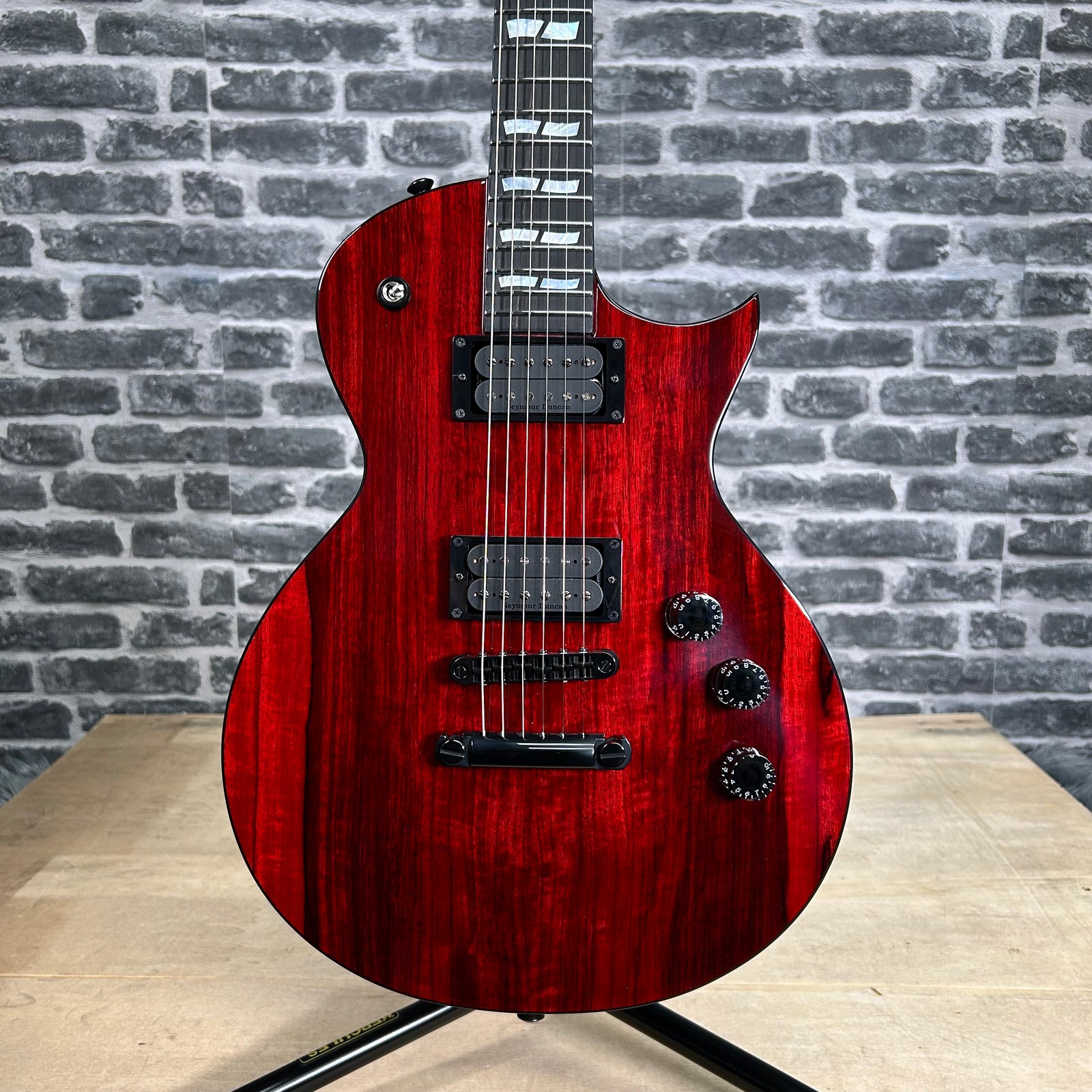 ESP USA Eclipse Limited Edition Black Limba Electric Guitar Black Cherry Gloss