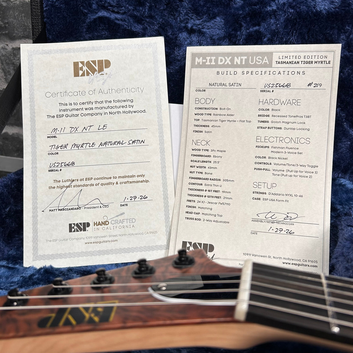 ESP USA M-II Electric Guitar Tasmanian Tiger Myrtle - Limited Edition