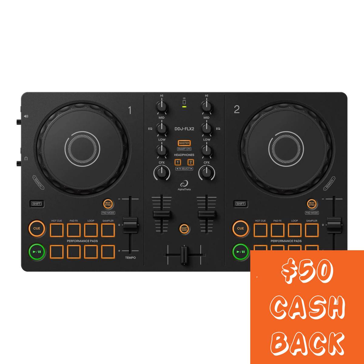 AlphaTheta DDJ-FLX2 Compact 2-Channel DJ Controller