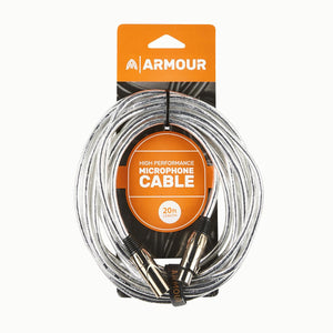 Armour CCP20S XLR Mic Cable 20ft Transparent Silver