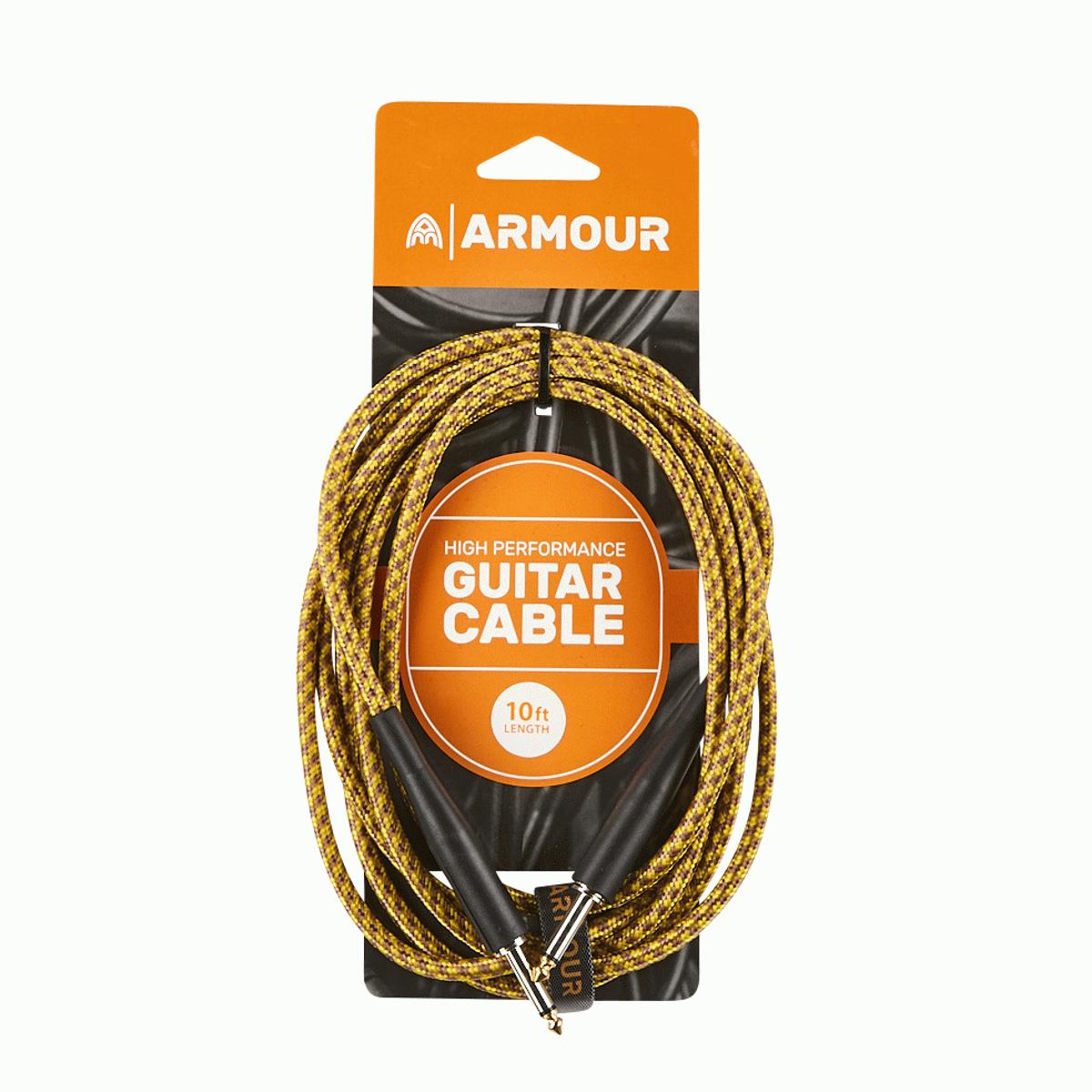 Armour GW10G 10ft Guitar Lead Woven Gold Rope