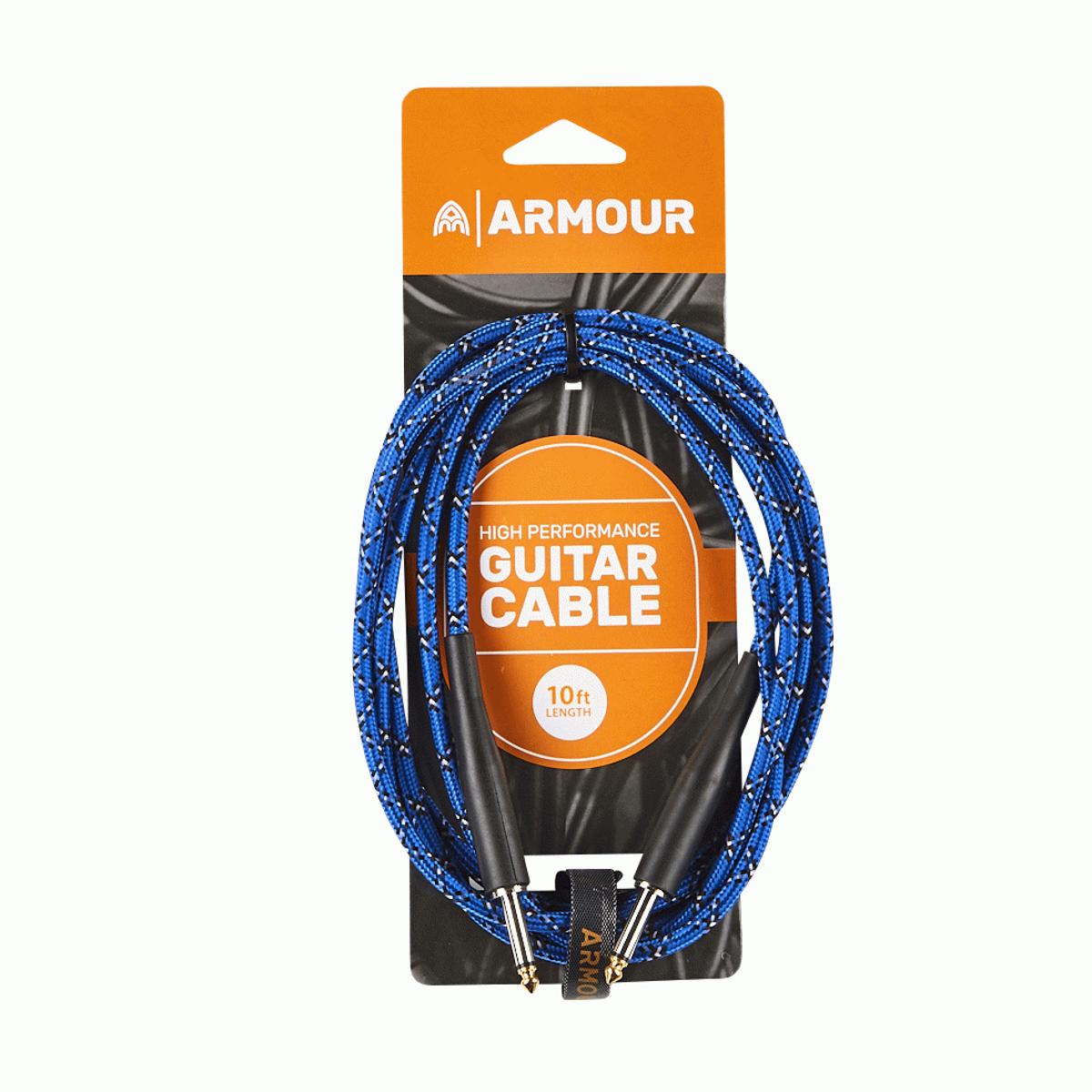 Armour GW10P 10ft Guitar Lead Woven Blue Python