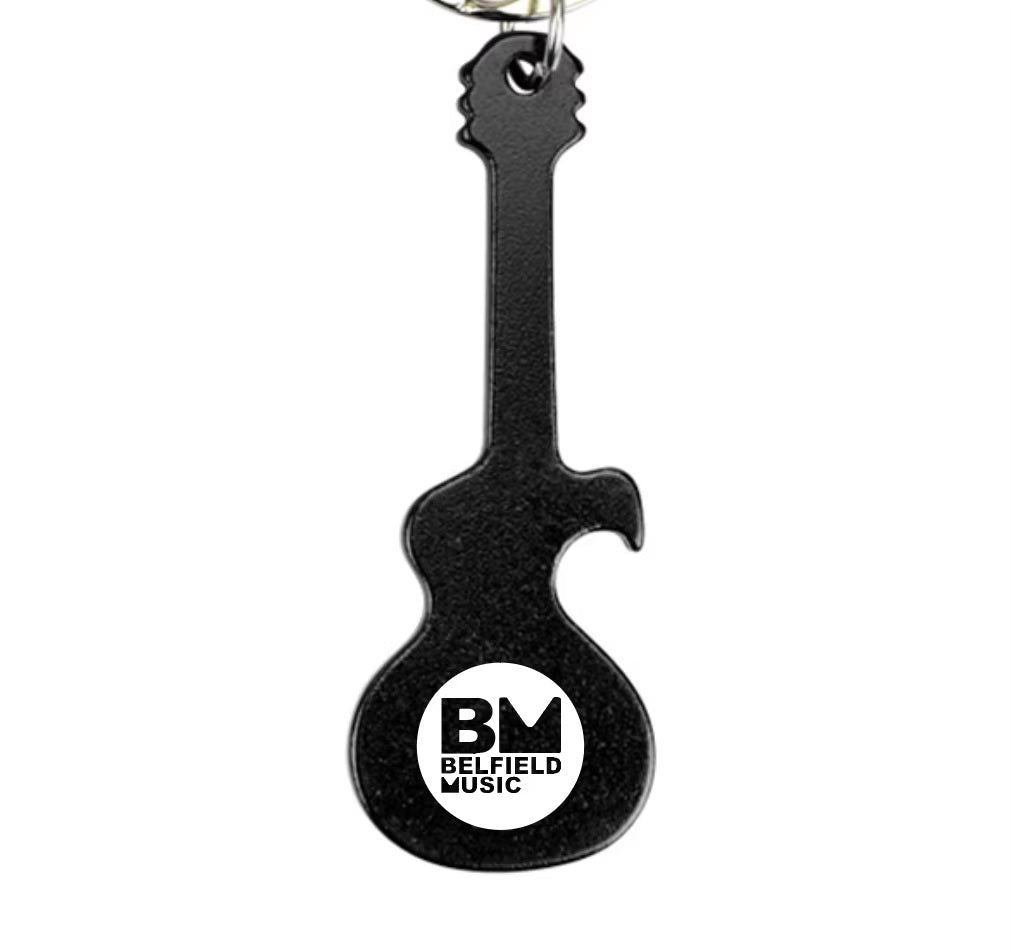 BM Guitar Keyring &amp; Bottle Opener w/ Belfield Music Logo