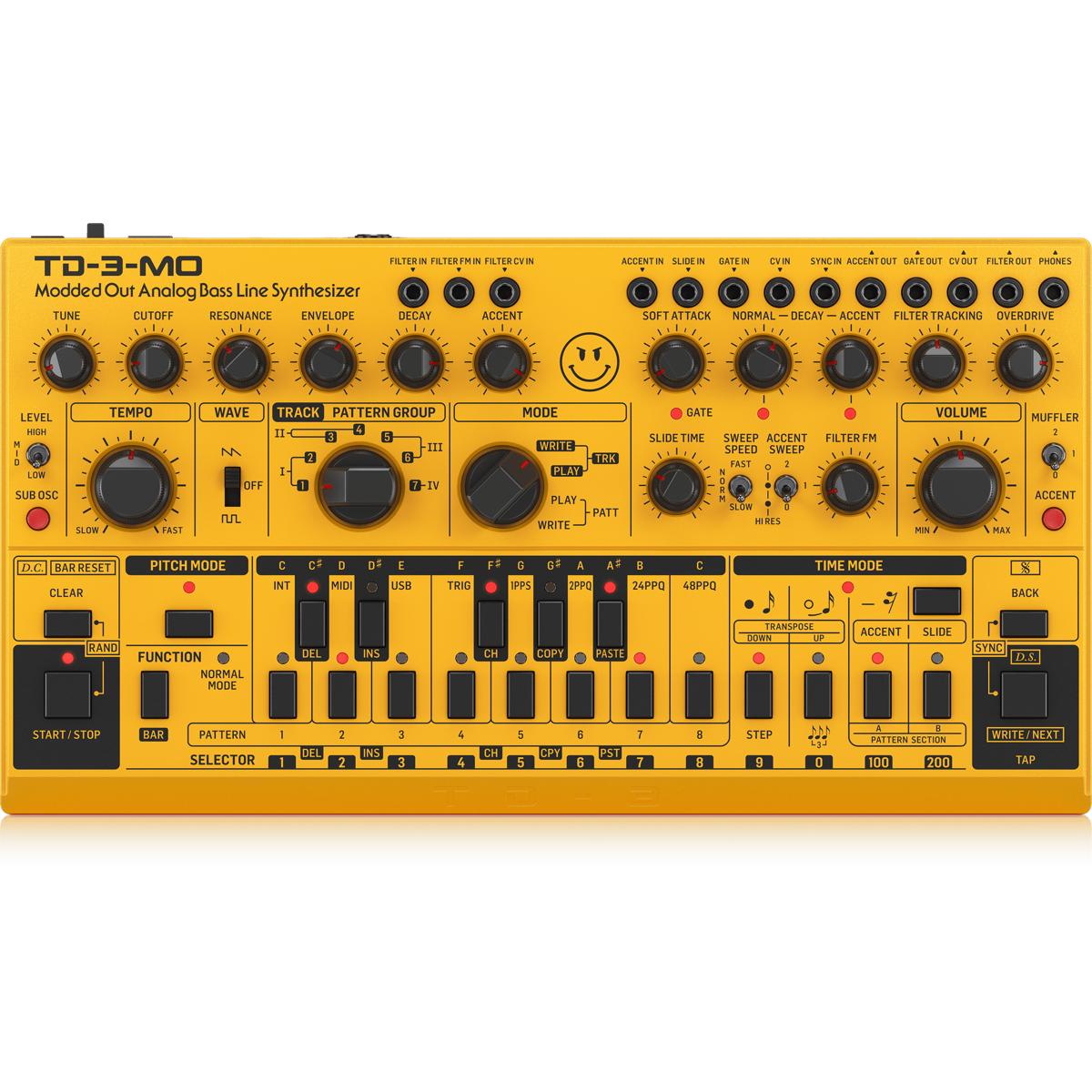 Behringer TD-3-AM Modded Out Analog Bass Synth Amber