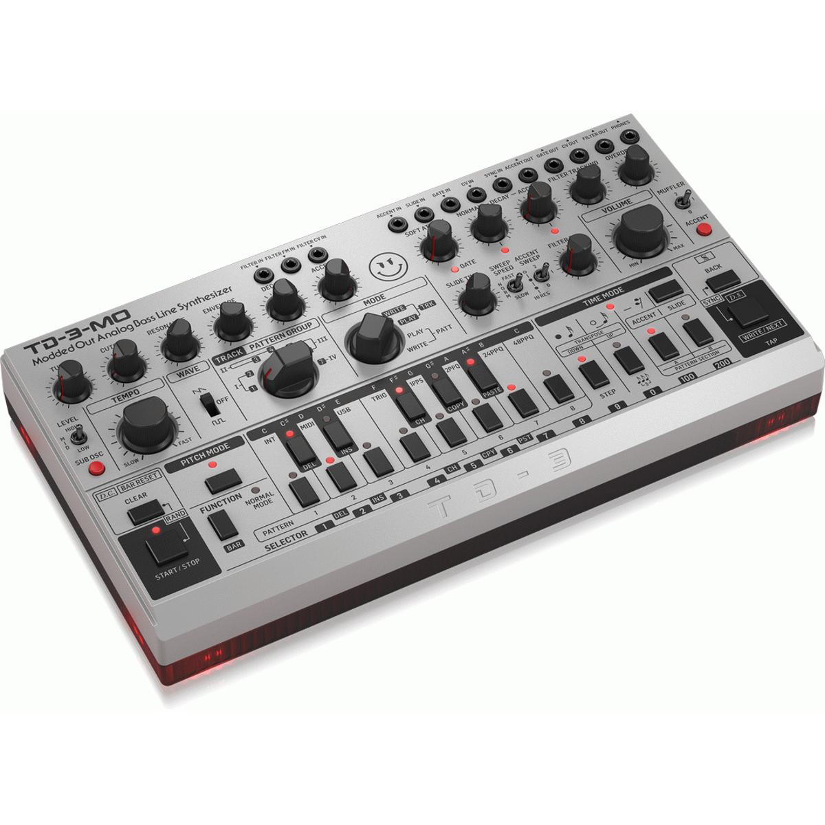 Behringer TD-3-SR Modded Out Analog Bass Synth Silver