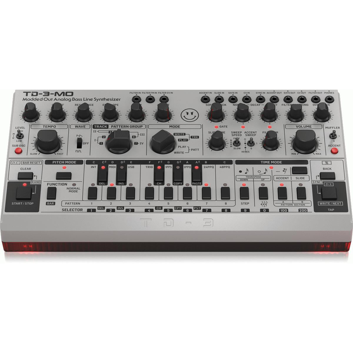 Behringer TD-3-SR Modded Out Analog Bass Synth Silver