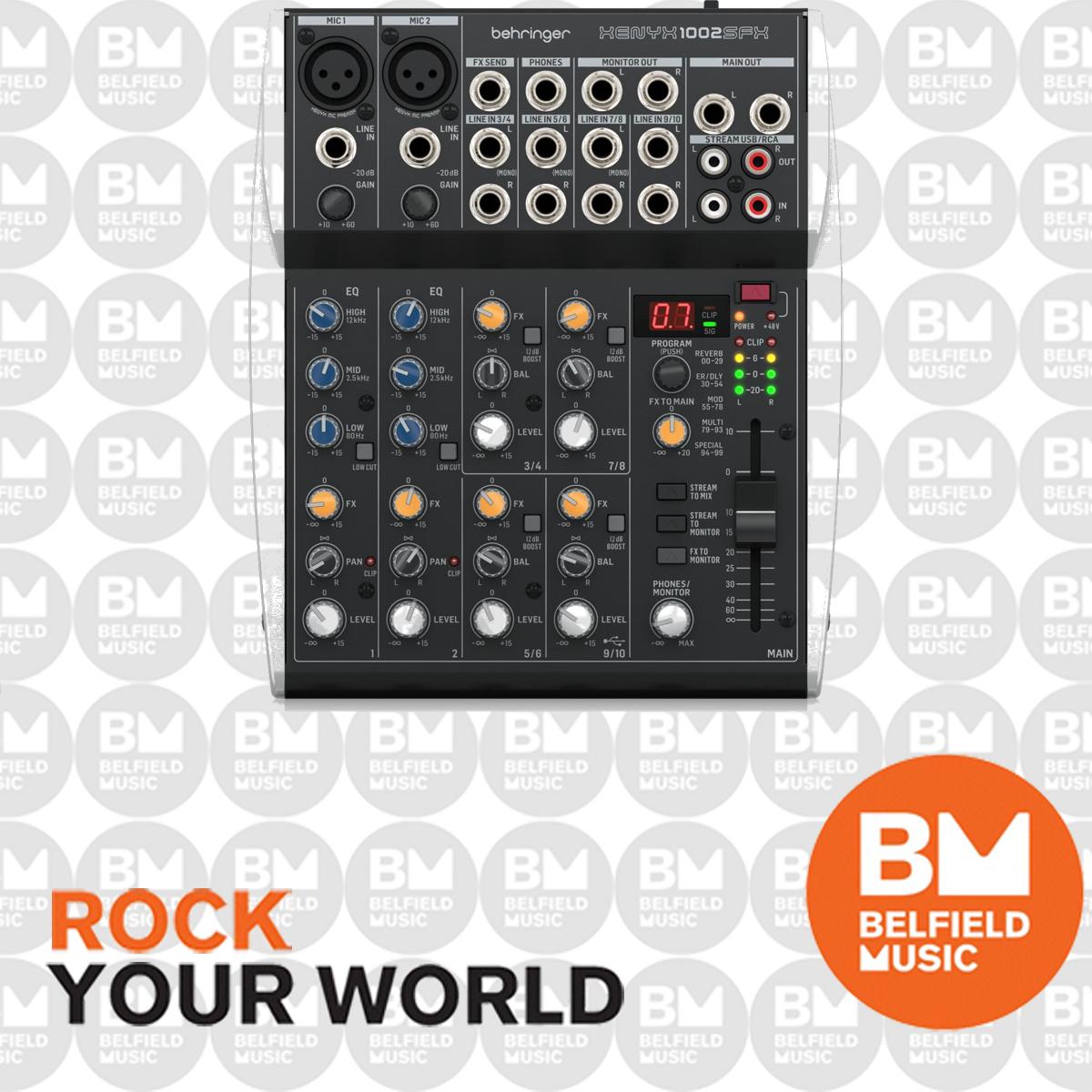 Behringer XENYX 1002SFX Premium Analog 10-Input Mixer With USB Audio
