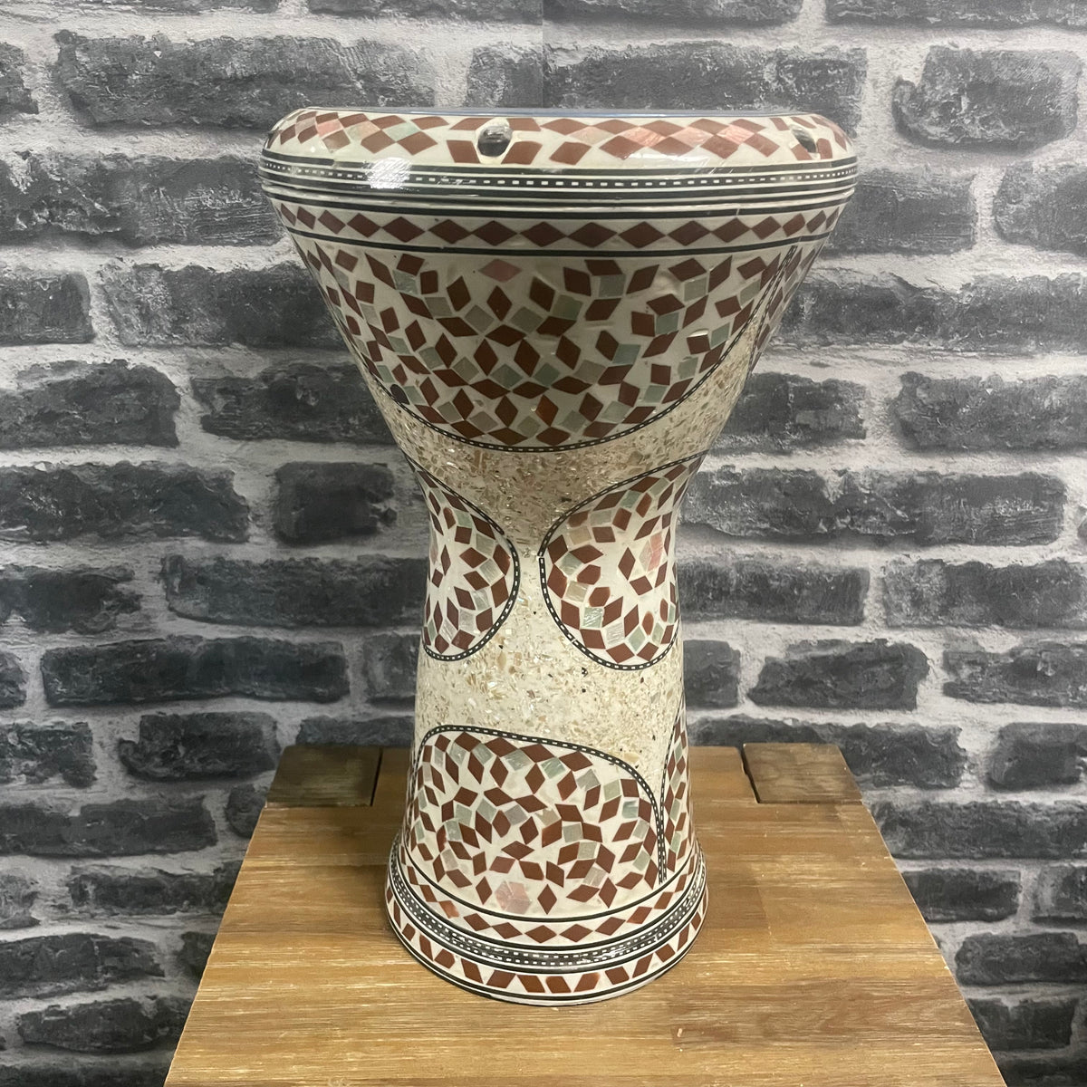 Lebanese Darbuka Ceramic Style Drum 17inch x 9 inch w/ Bag - Made in Egypt
