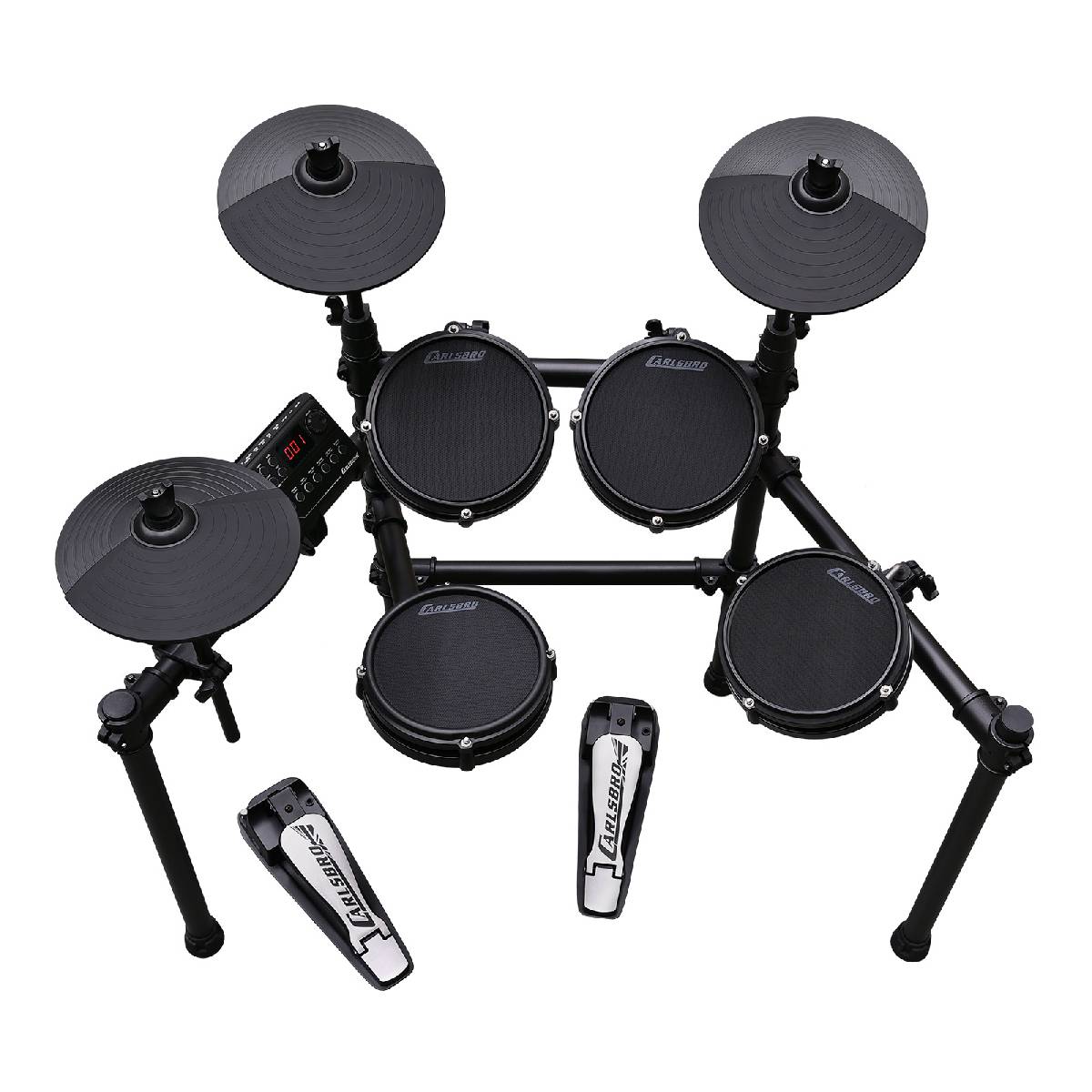 Carlsbro CSD25M 7-Piece Mesh Electronic Drum Kit - Pack w/ DXP DA1235 Stool & DCN2 Headphones