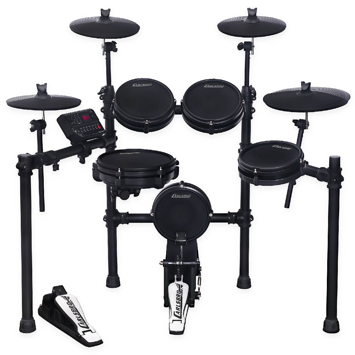 Carlsbro CSD35M 9-Piece Mesh Electronic Drum Kit - Pack w/ DXP DA1235 Stool & DCN2 Headphones