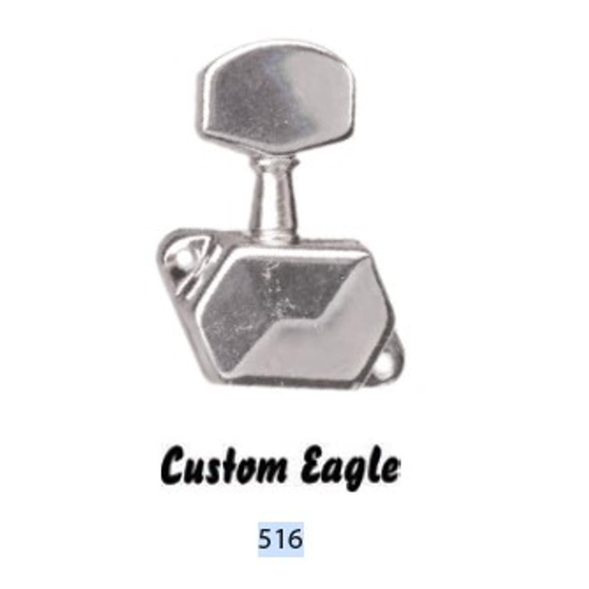 Custom Eagle 516 6-in-line Chrome Plated Machine Heads w/ Covered Gears