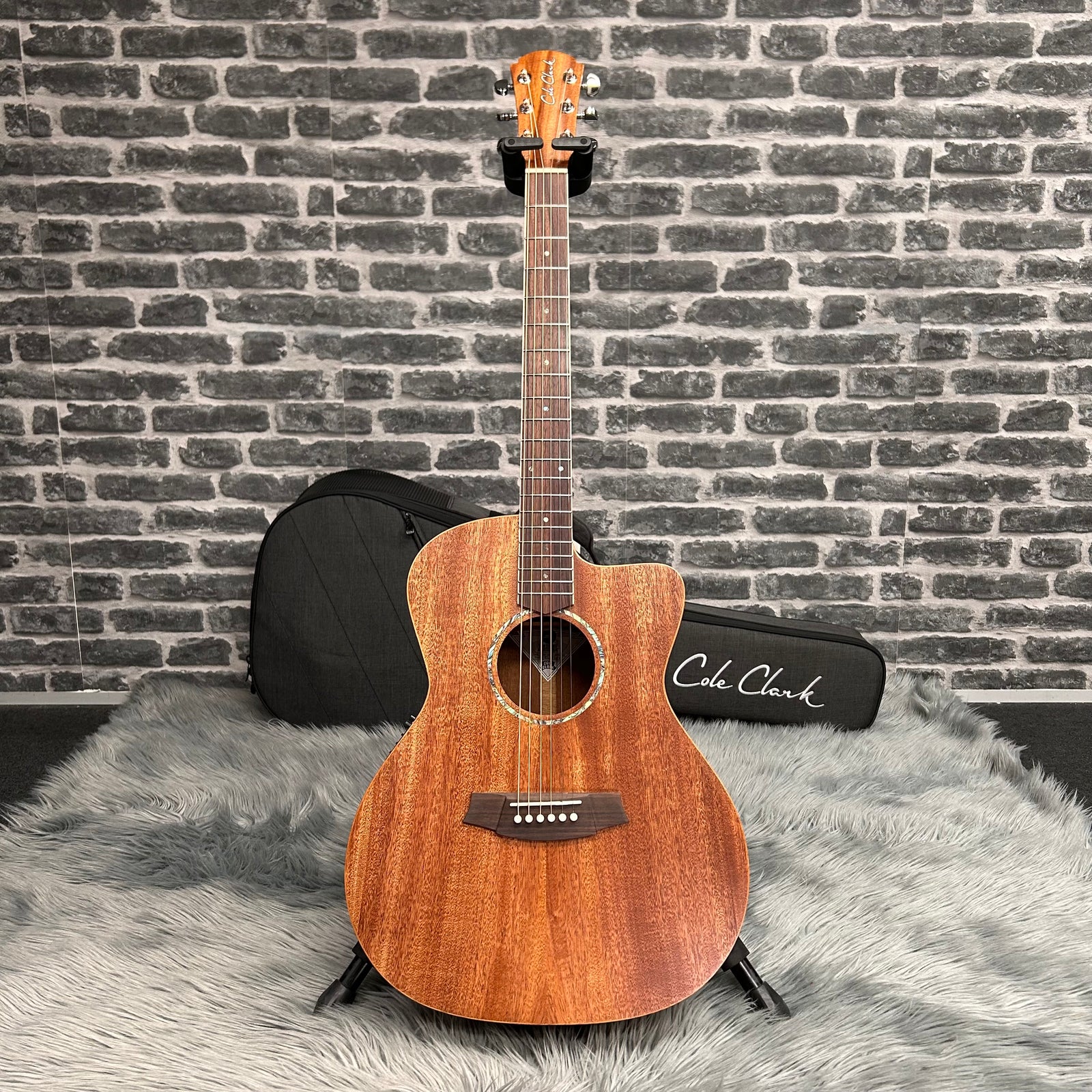 Cole Clark SAN1 Studio Grand Auditorium Acoustic Guitar - African Mahogany Face, Back & Sides w/ Pickup & Cutaway
