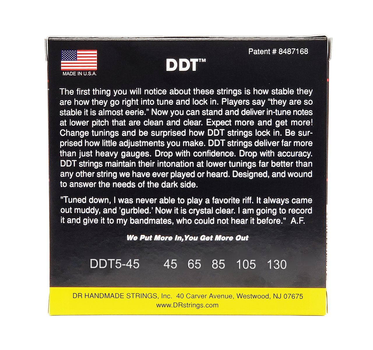 DR DDT DDT5-130 Drop Down Tuning Bass Guitar Strings: 5-String Medium to Heavy 45-130